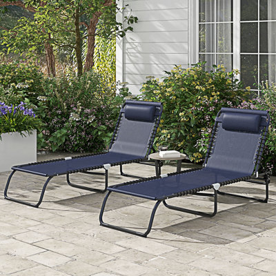 Outdoor  Folding Chaise Lounge Chair Set Of 2