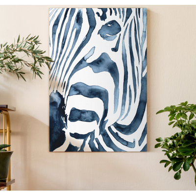 Indigo Zebra II - Print on Canvas