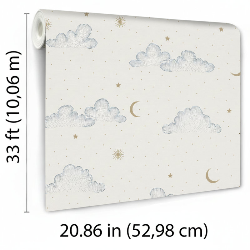Papier peint Moonlit Mist, Blanc