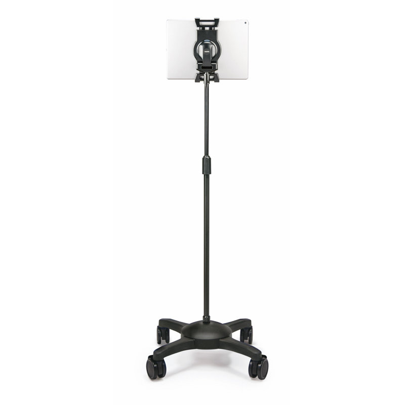 Adjustable Black Plastic and Metal Tablet Floor Stand