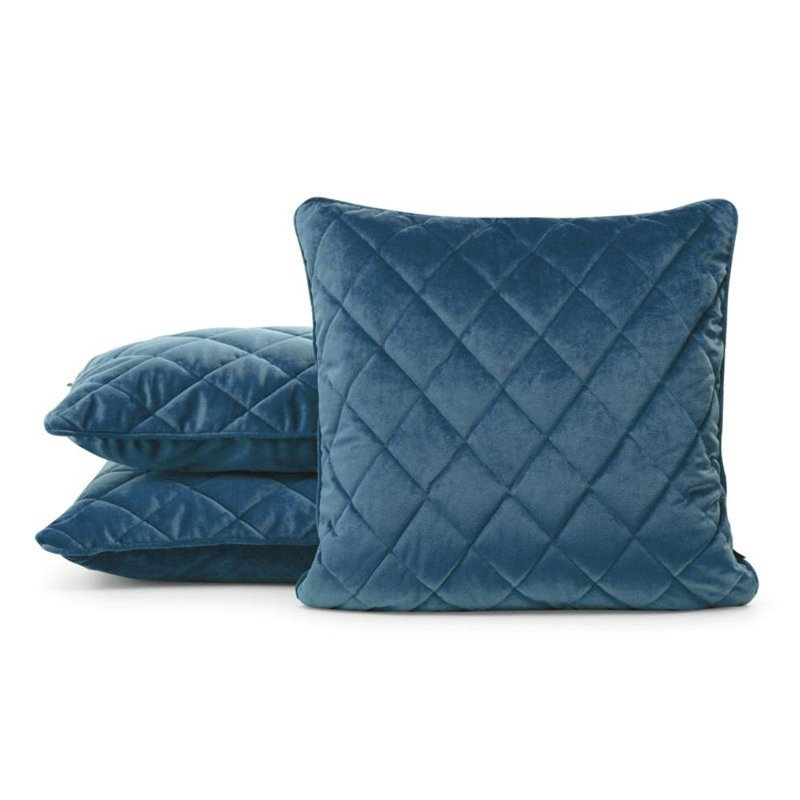 Microfiber Square Pillow Case, 45cm H x 45cm W x 6cm D, Blue