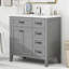 Meuble-lavabo 36 po avec lavabo, armoire de salle de bain avec tiroirs, structure solide et panneau de fibres à densité moyenne-115672418-115672419