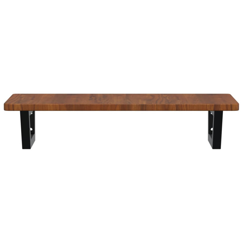 Bracket Shelf, Black/Dark Brown, 2.5cm H x 80cm W x 40cm D