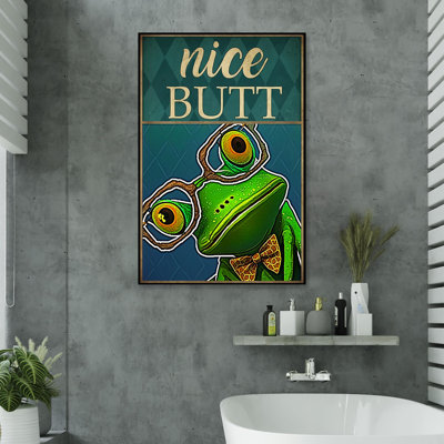 «Green Frog Nice bout à bout», reproduction d'art rectangulaire sur toile tendue 2 pièces