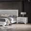 Table de chevet blanche 1Pc avec poignées de bar noires et table de chevet