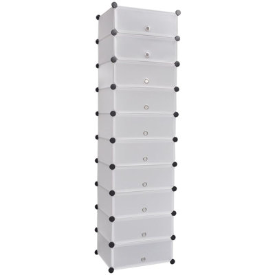 20 Pair Stackable Shoe Storage Cabinet