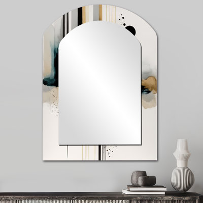 Abstract Transitional Modern Shapes I - Abstract Arch Decorative Mirror On Metal