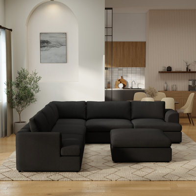 Canapé modulaire rembourré 6 pièces avec repose-pieds Boucle