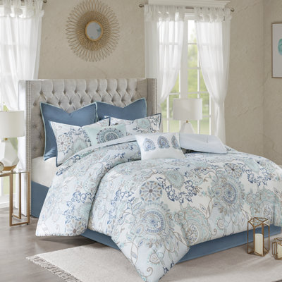 Isla 8 Piece Reversible Cotton Floral Comforter Set