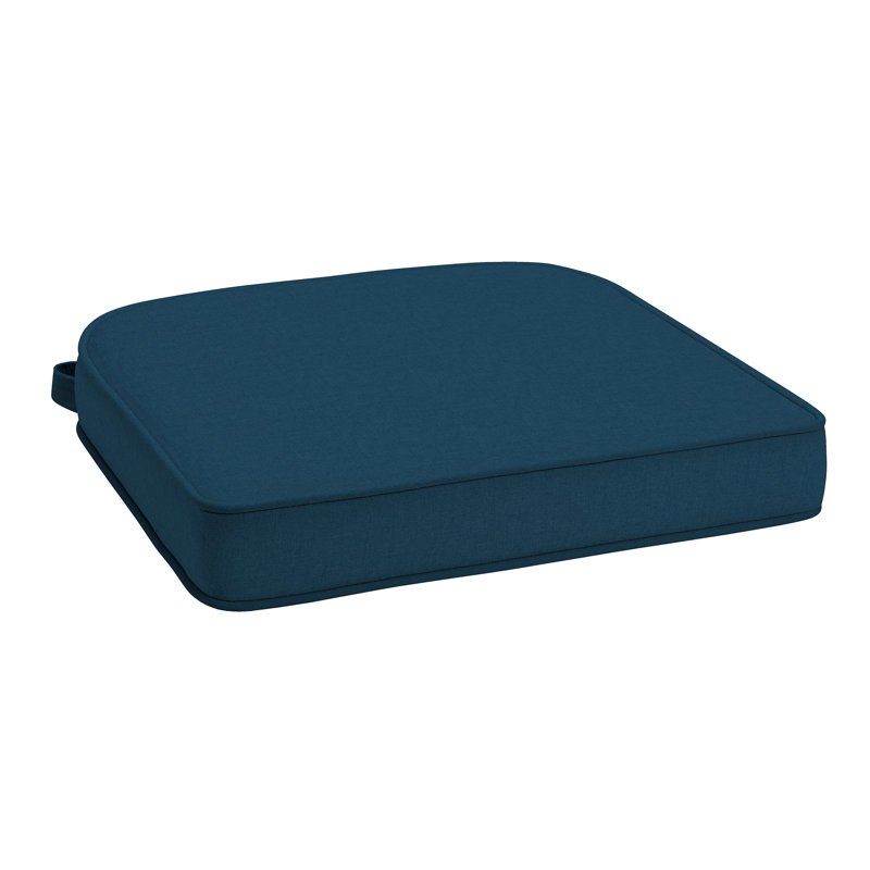 ARDEN Foam Outdoor Double Welted Round Back Seat Cushion, 20 x 19, made with ProFoam, Classic Navy