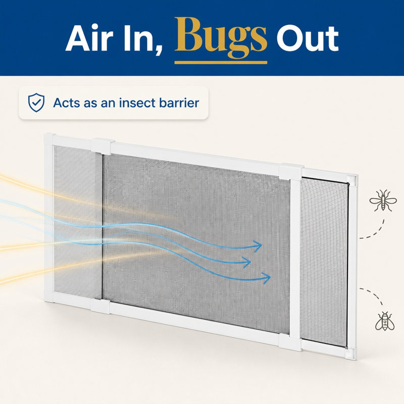 Prime-Line Window Screen, 20-1/8 to 37-3/16 in. (Adjustable Width) (Single Pack), 0.88" H x 12" W x 22.5" D