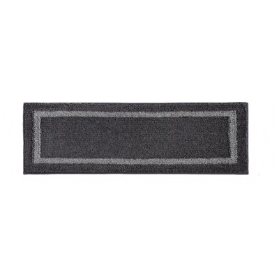 Tapis d'escalier doux et antidérapant, 7 pièces (noir)