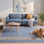Tapis de terrasse moderne à poils courts, effet vieilli, aquarelle abstraite, bleu, gris, or, crème, ivoire, lavable à la machine, antidérapant, adapté à l'intérieur et à l'extérieur, pour salon, chambre, salle à manger, entrée, couloir, bureau.-1008094899