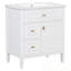 Bathroom Vanity With Sink, One Flip Drawer, Two Drawers And Adjustable Shelf-1702875424