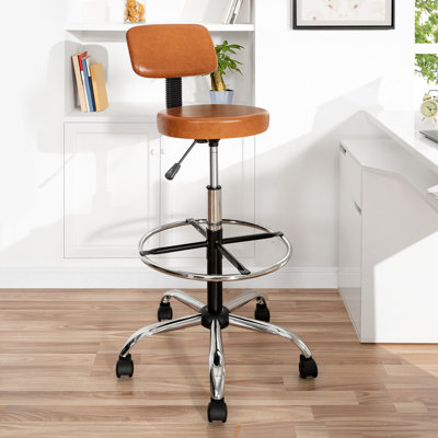 Ivery Office Chair with Adjustable Height Office Chair, Faux Leather Desk Chair, Kneeling Chair with Footrest