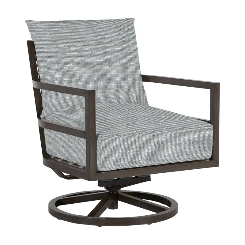 Santa Barbara Swivel Patio Chair, No Welt, Rollo Silver, Standard Plus
