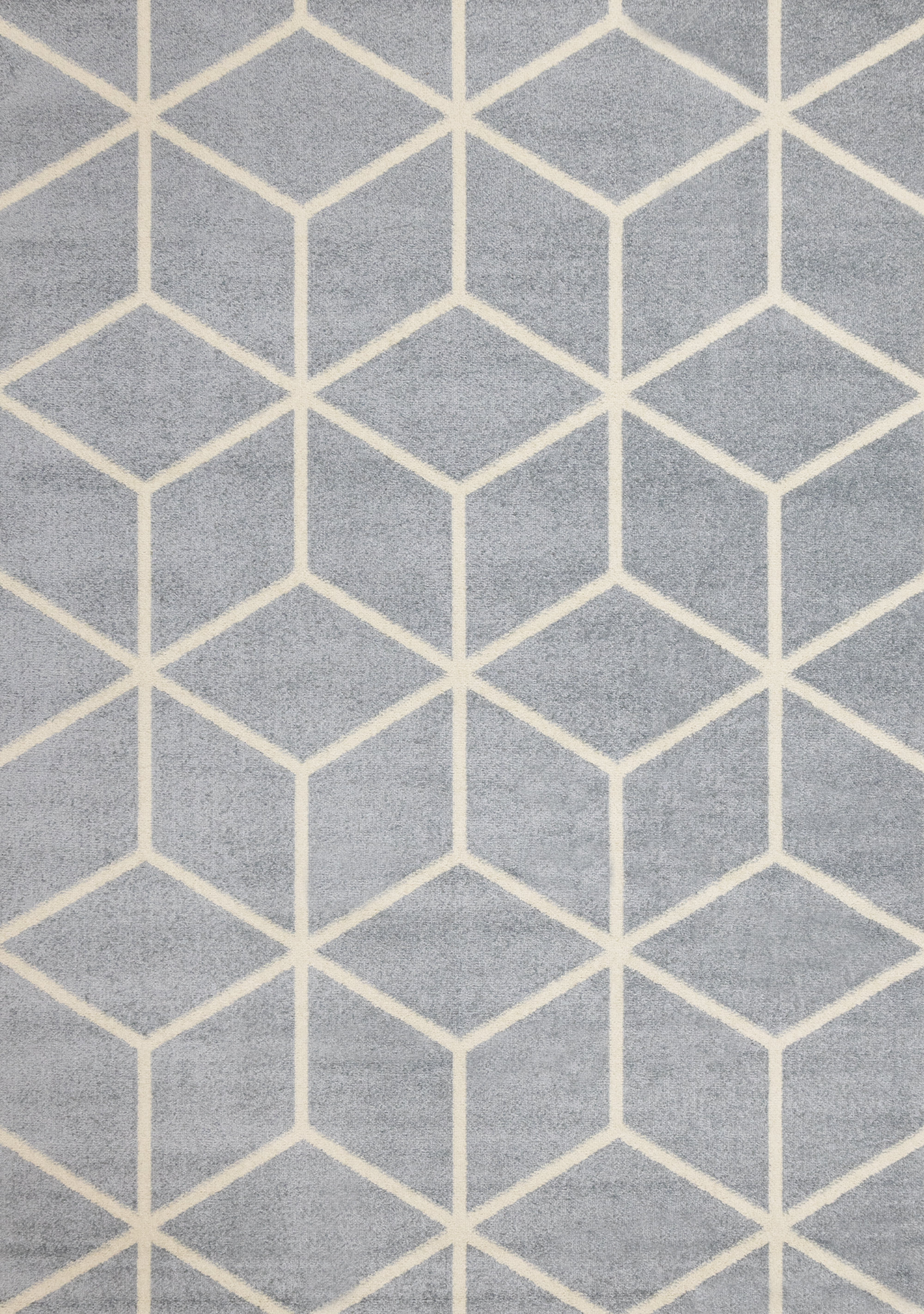 Ivy Bronx Brue Geometric Cubes Blue Cream Indoor Area Rug | Wayfair
