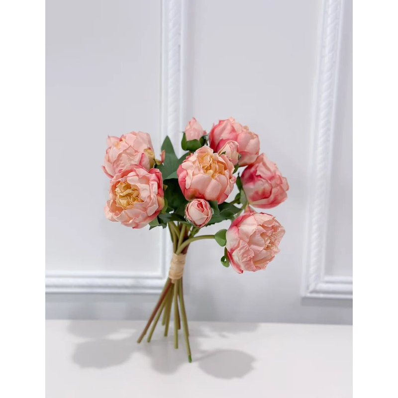 Peony Stems Silk Dried Peonies Everlasting Bouquet