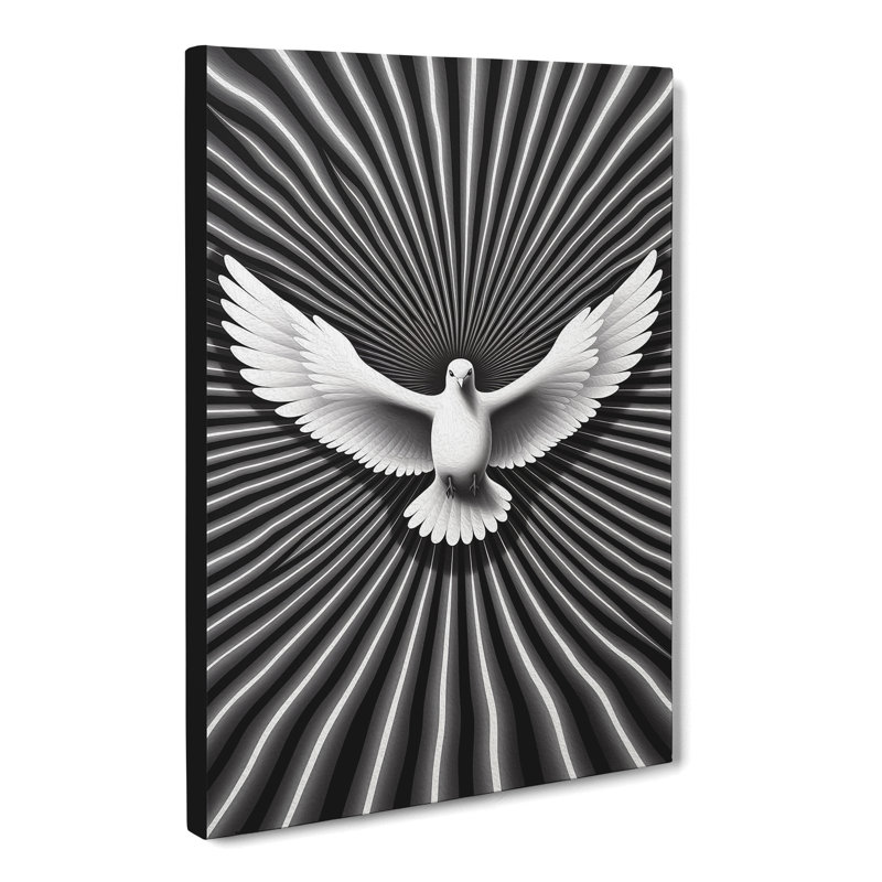 Dove Bird Op Art - Print, 60cm H x 40cm W x 3cm D