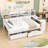 Wood Daybed with Drawers, Desk and Shelves