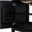 Meuble-lavabo de 30 po avec lavabo, aspect rétro. Rangement à deux portes et tiroirs, finition peinte en noir. Lavabo en bois véritable fabriqué, tiroir fonctionnel de style. Noir, lavabo en céramique pour-892802231