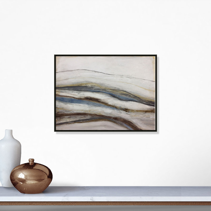 Neutral Vallées - cadre flottant, reproduction d'art sur toile, Cadre espresso, H 30 po x l 40 po x P 2 po