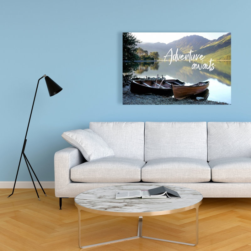 «Adventure Adventure Awaits», toile de fond scandinave, H 24 po x l 36 po