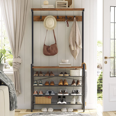 Articombe Hall Tree 74cm Wide with Shoe Storage