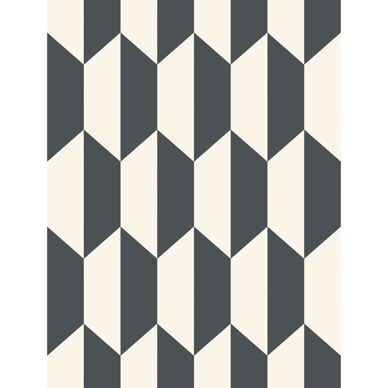 Tile Geometric Wallpaper Roll, Black/White