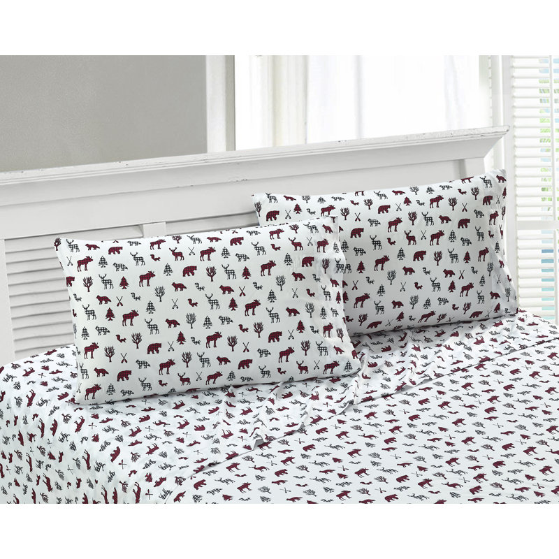 Ensemble de draps à imprimé animal Northern collection Boulder, Ensemble de draps pour très grand lit + drap-hous
