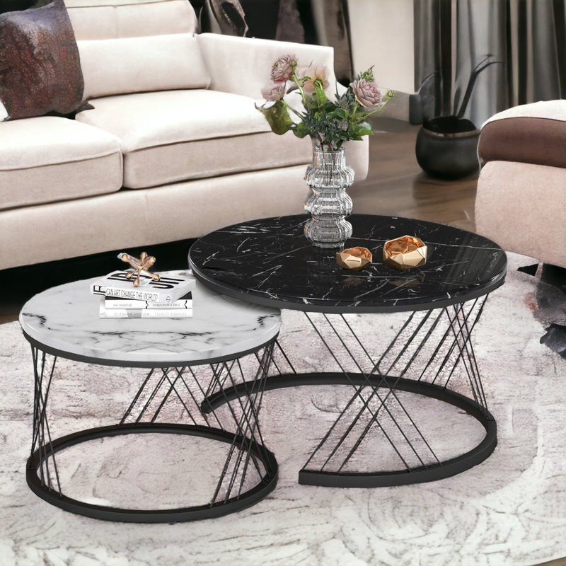 Biftu Coffee Table, Black/White