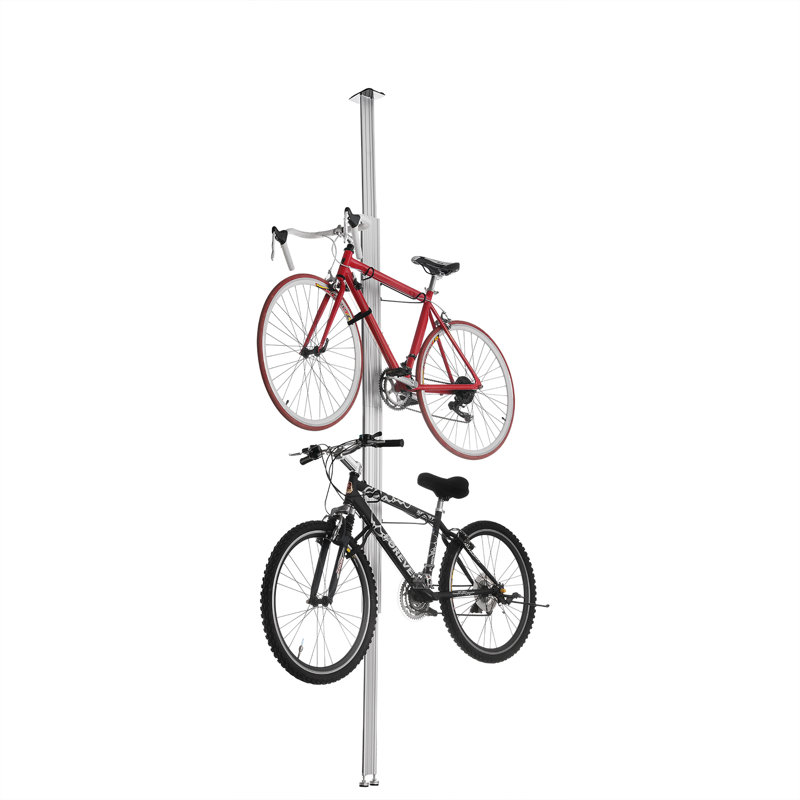 Support à vélo pour vélo - Support à vélo réglable pour 2 vélos - Rangement ou présentoir de vélo à fixation par tension du plancher au plafond