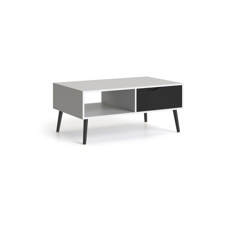 Brennan Four Leg Coffee Table, White/Black