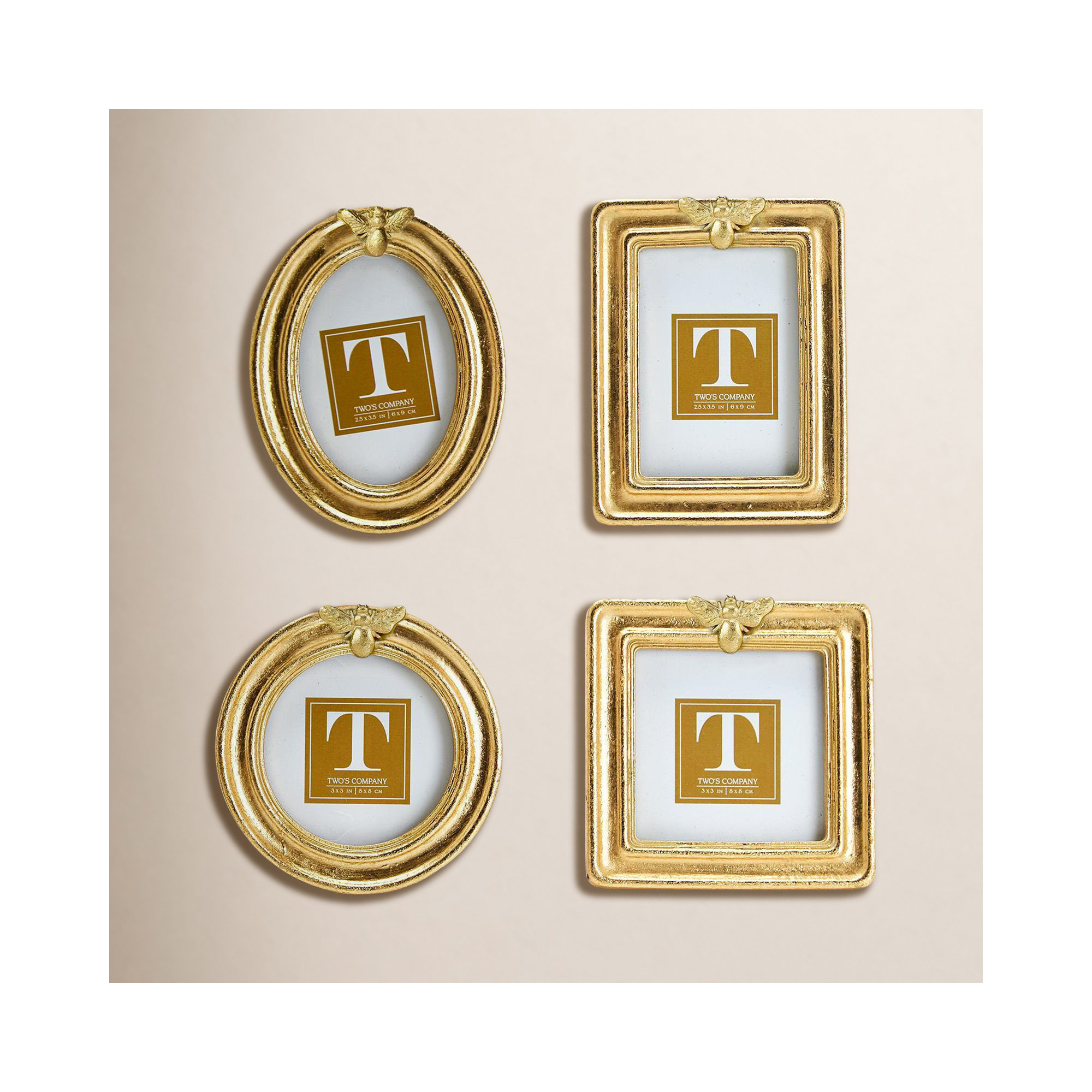 Golden Bee Set Of 4 Gold Leaf Finish Photo Frame