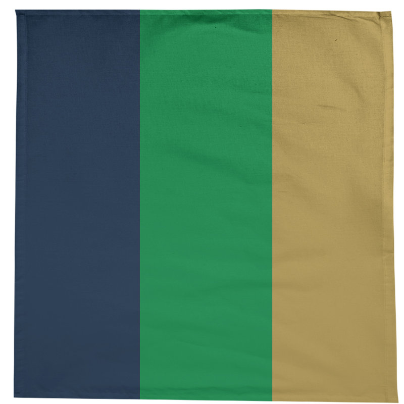 Nappe mélange de coton à rayures South Bend, Bleu / Vert / Or