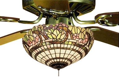 Meyda Tiffany & Stained Glass 15'' 3 - Light Brown Bowl Ceiling Fan Light Kit
