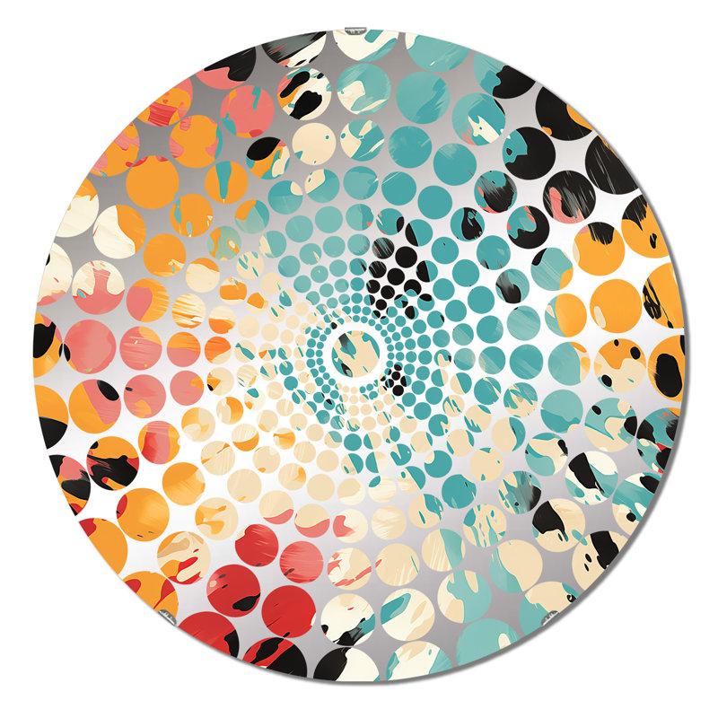 Multicolore Feather Fury - Miroir décoratif à cercles concentriques, 23,6 po x 23,6 po