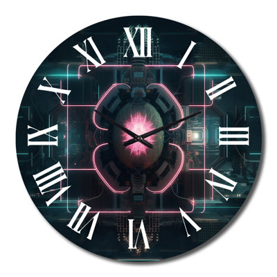Abstract Futuristic Lotus Metal Wall Clock