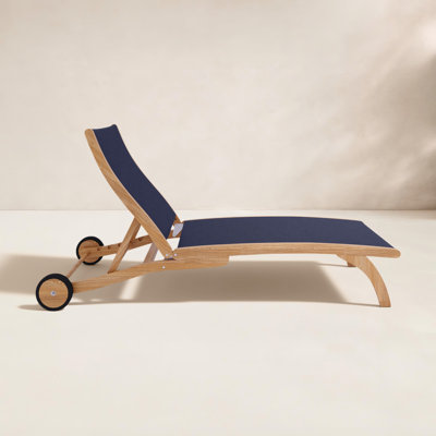 Marfried 29" Teak Patio Chaise Lounge