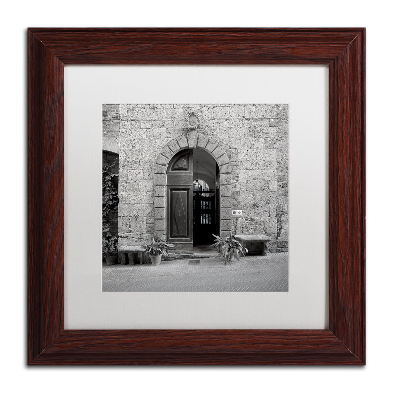 Alan Blaustein «Tuscany I», reproduction de photo encadrée, H 11 po x l 14 po x P 0,5 po, Toile avec cadre brun, Blanc