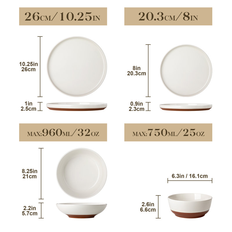 Piece Stoneware Dinnerware Set - Service for 4