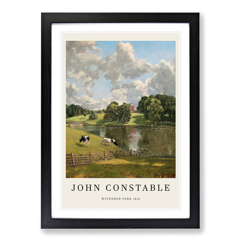 Wivenhoe Park in Essex Print by John Constable - Picture Frame Painting, Black, 65cm H x 48cm W x 2cm D