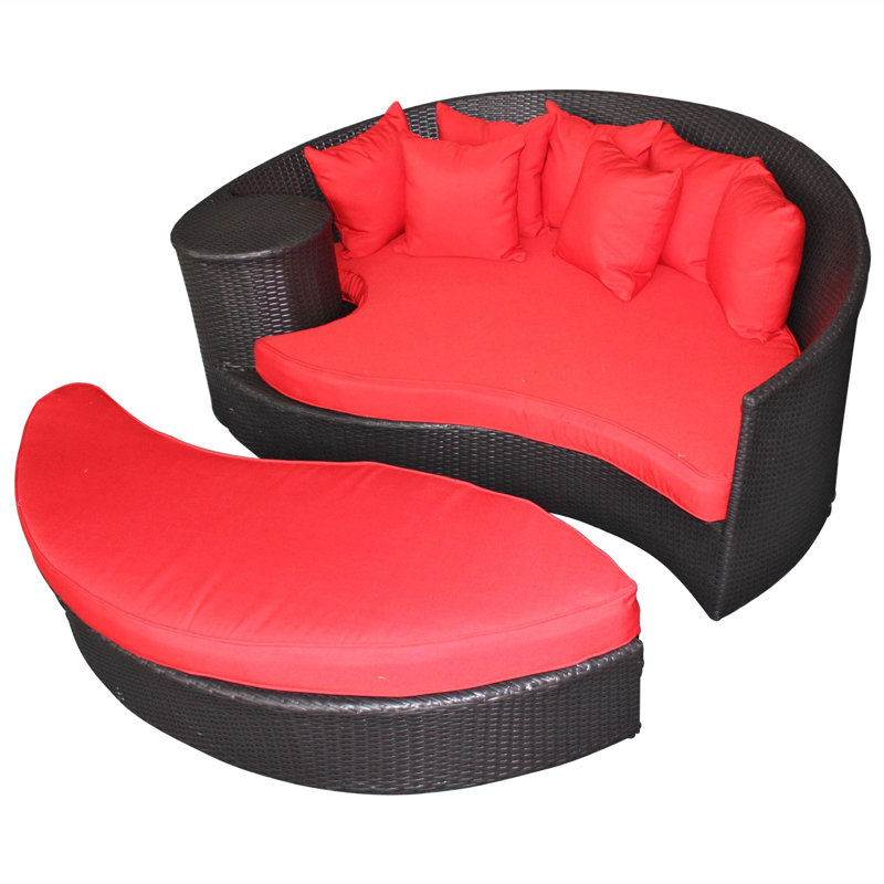 Lit de jour pour patio Modway, Espresso, Rouge