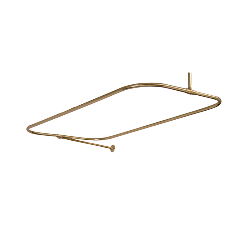 48'' D-Shaped Shower Curtain Rod, Polished Brass