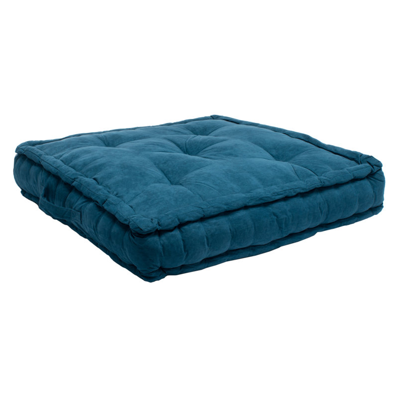 Gardenia Floor Pillow, Dark Turquoise, 25" H x 25" W