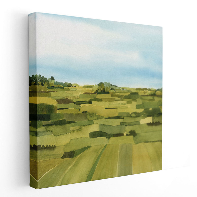 «Green Gold Valley I», reproduction d'art sur toile, H 40 po x l 40 po