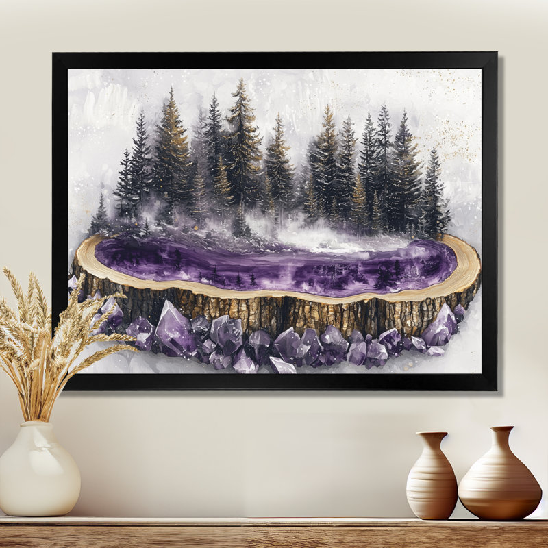 Gerto - Landscapes Wall Art, H 12 po x l 20 po, Reproduction encadrée, Noir
