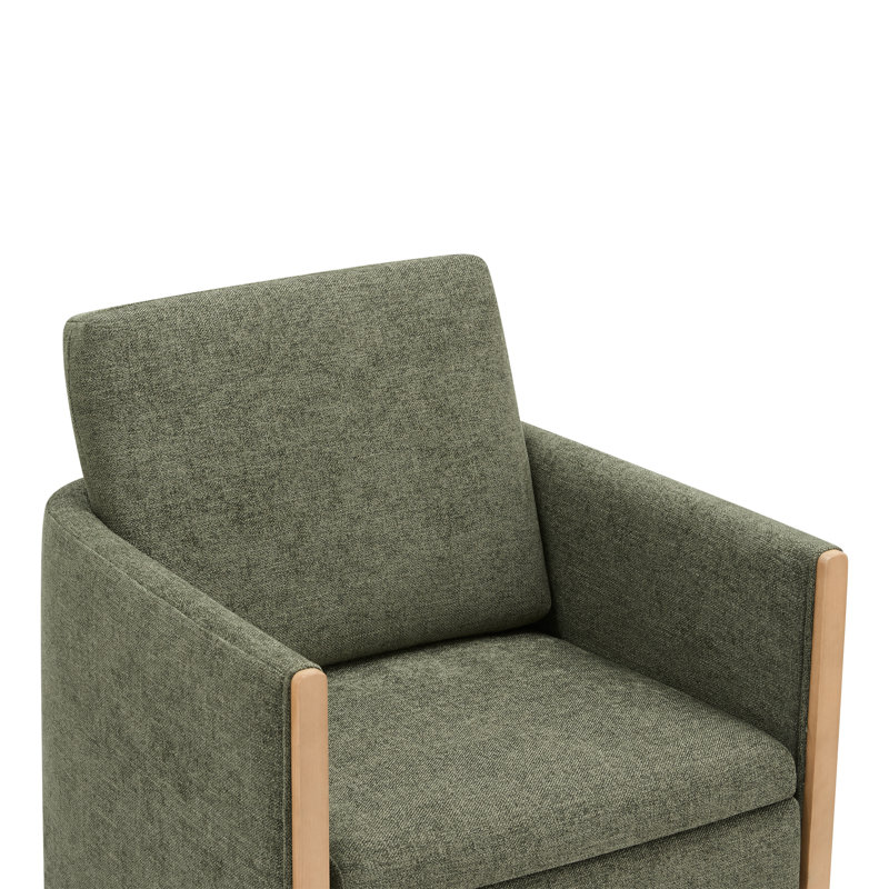 Chaises de salle à manger rembourrées avec roulettes, Vert mousse