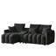 Canapé modulaire 91,7 po en tissu de première qualité, canapé modulaire Cloud avec console, chargeur USB, porte-gobelet, mobilier de rangement intérieur pour le salon, appartement, noir