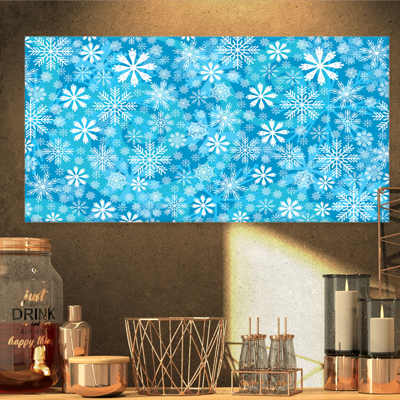« light blue snow motif cristal », impression, H 20 po x l 20 po x P 1 po, H 36 po x l 46 po x P 1,5 po